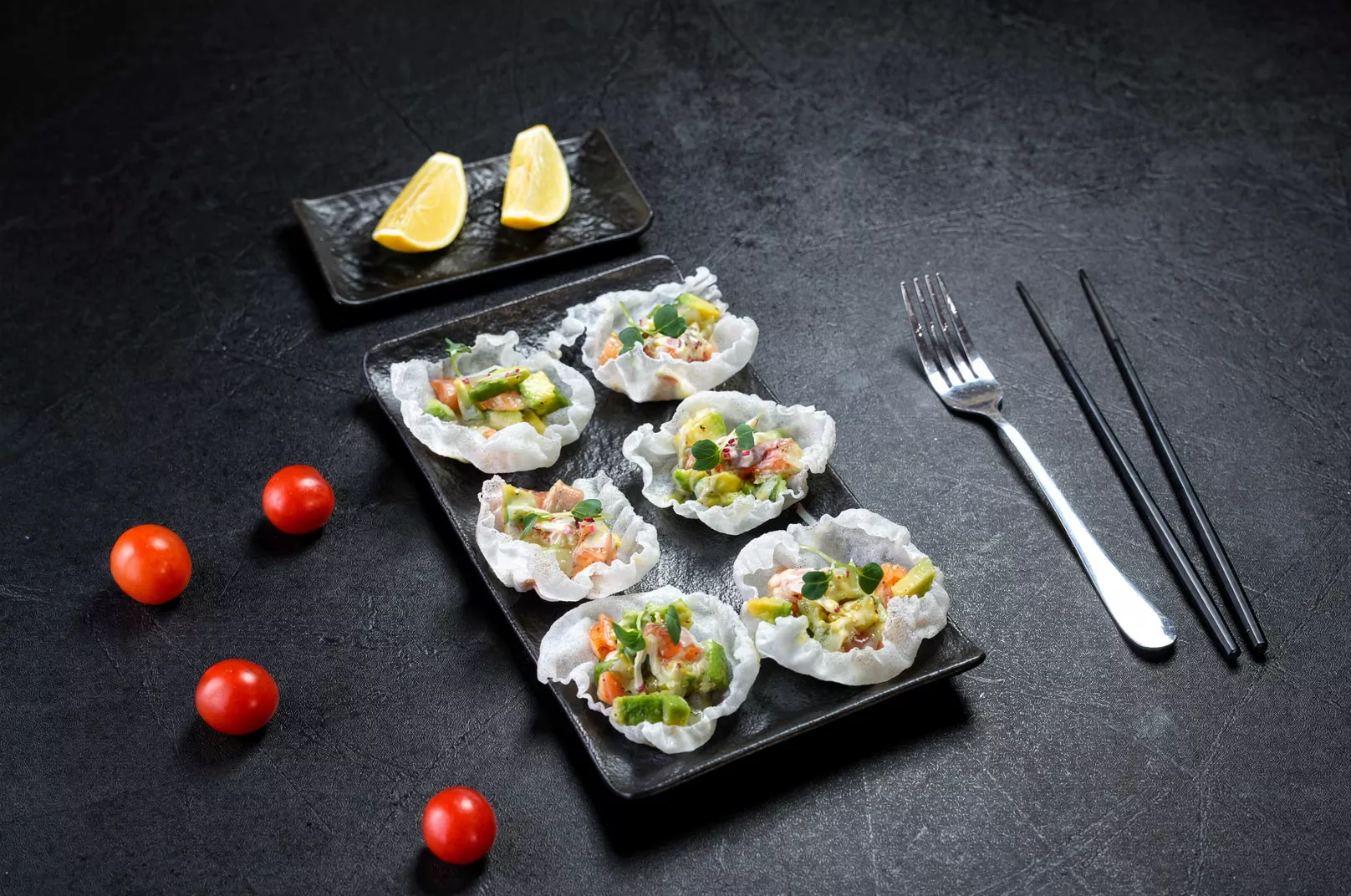 Salmon Canapé with Yuja Sauce