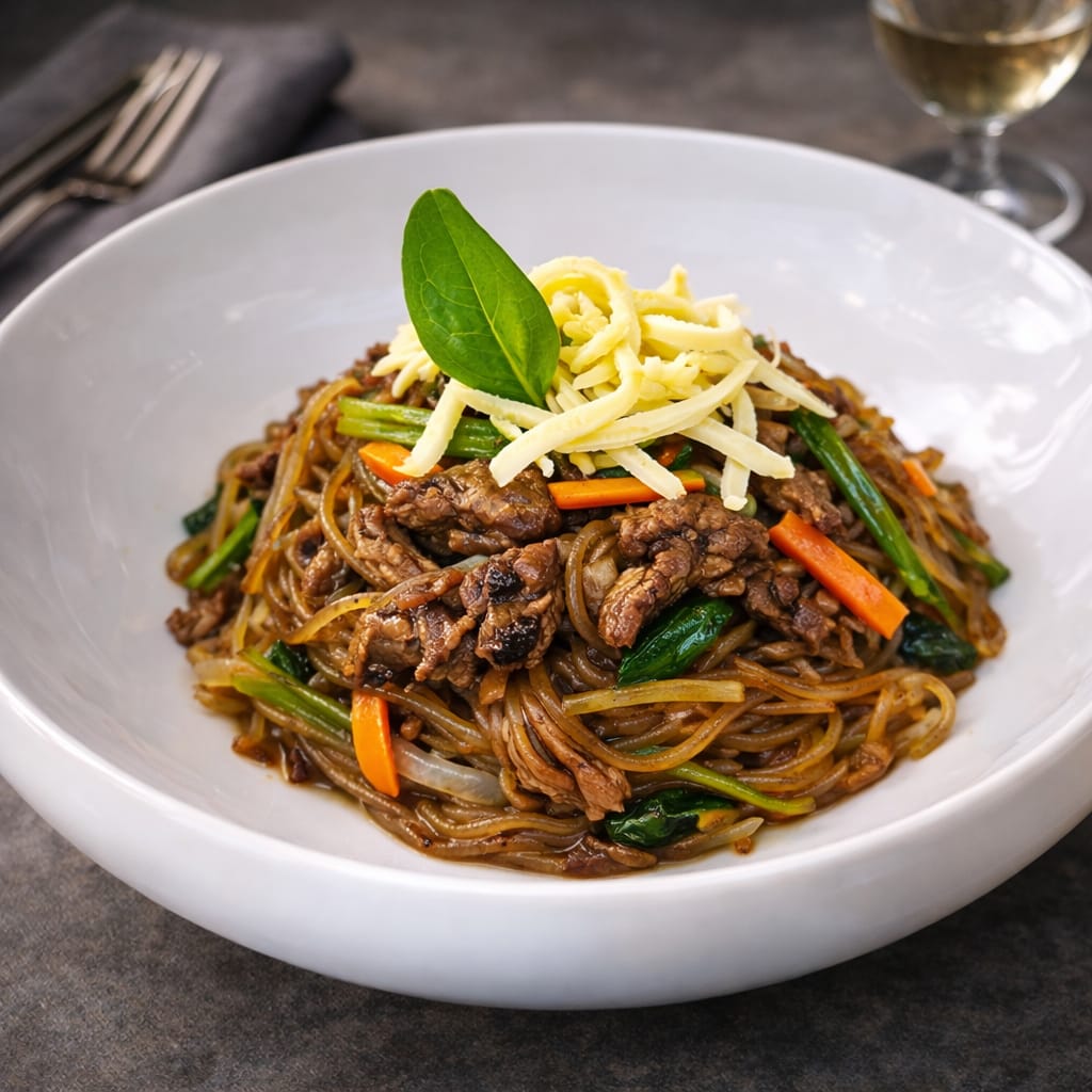 Japchae at Jeju Snow Salmon