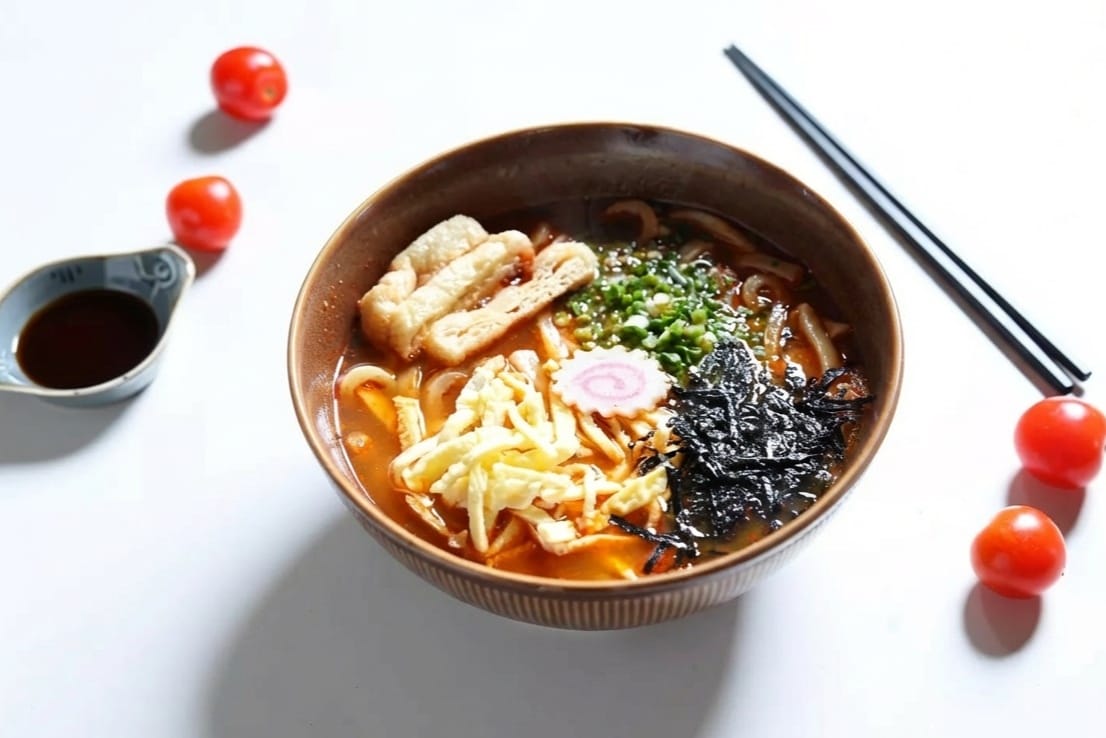 Spicy udon noodles at Jeju Snow Salmon